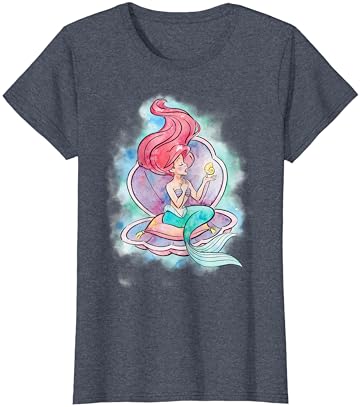 Disney Little Mermaid Ariel em camiseta de aquarela da Shell