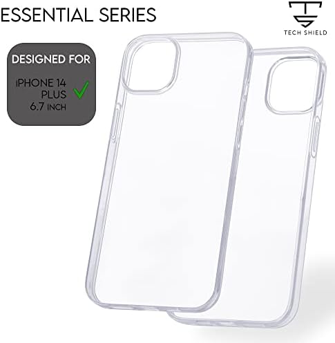 Tech Shield Crystal Clear iPhone 14 Plus - Caixa de TPU macia de itens essenciais Ultra Thin [Anti -amarelo, proteção