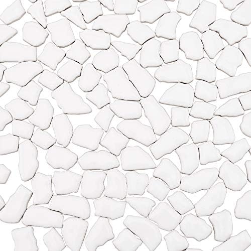 PH Pandahall Mosaico Branco Tiles para artesanato Mosaico de cerâmica a granel Peça para molduras, placas,