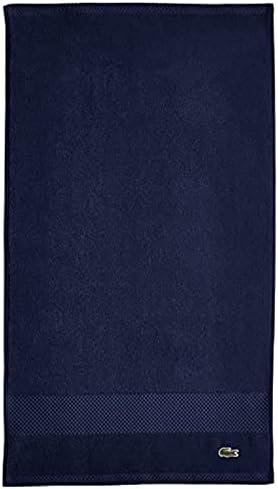 Lacoste Heritage Supima algodão Toalha de mão, Marinha, 16 x 30