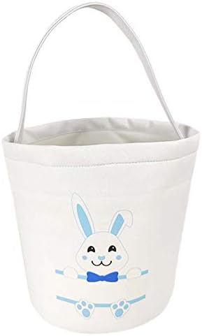 Bag Bunny Bunny Rabbit Rabbit Impresso Canvas Cesto de Páscoa Presente Candy Carry Home Decor