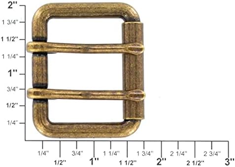 B7348 1 1/2 de latão antigo, fivela de rolo de ponta dupla, sólido bronze-ll