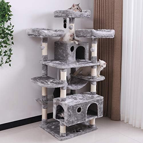 Pacote de condomínio de árvore de gatos grande e bewishome com torre de gatos para gatos internos com