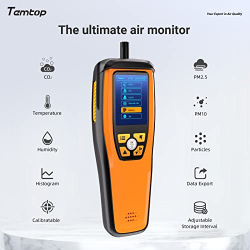 Monitor de qualidade do ar de TEMTOP CO2 Detector Profissional de Dióxido de Carbono