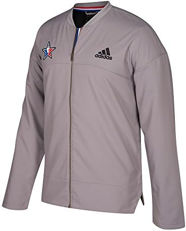 Adidas All Star NBA Gray 2017 Official autêntico na quadra em quadra Full Zip Jacket for Men