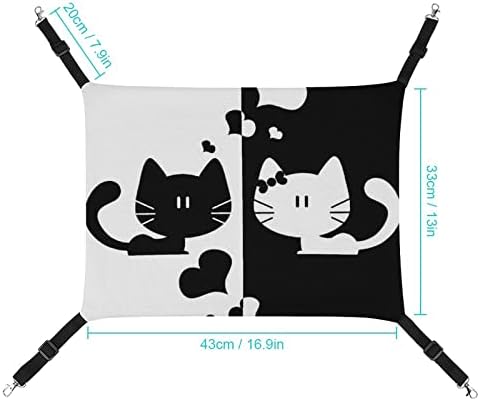 Cama de gato preto branco gaiola de gaiola de pet hammock leito suspenso para gatinho filhote de