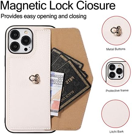 Caso Koahs para iPhone 14/14 Plus/14 Pro/14 Pro Max, suporte genuíno da carteira de couro de couro Magnetic