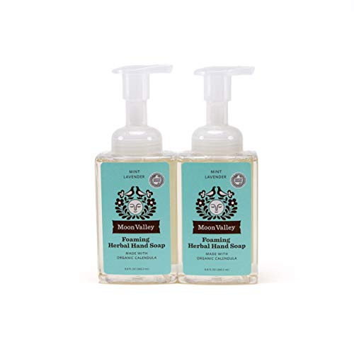 Moon Valley Herbal Foaming Hand Soap, Mint Lavender Two Pack, Vegan, Reciclable Bottle