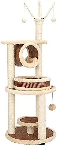 Haieshop Cat Tree Risping Post Cat Tower Plataforma de salto de gato de madeira maciça com ninho