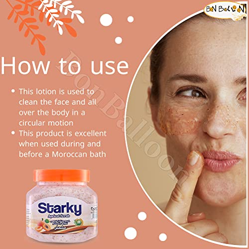 Starky Face and Body Scrub com os benefícios do rosto de damasco com sua fórmula única que deixa