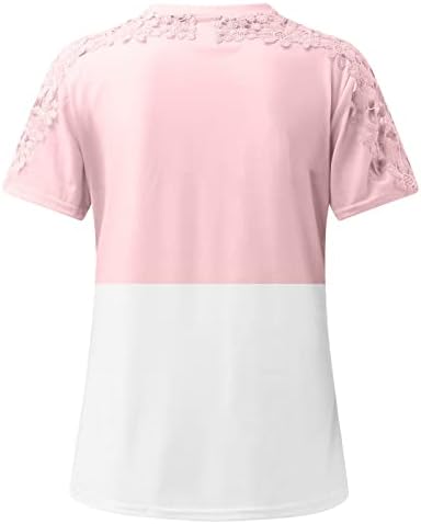 Camisas para mulheres de renda sexy camisa de manga curta verão casual hollow out tops elegante blusa de coloração sólida de cor sólida