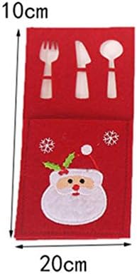 Nuobesty Elk Decor 2pcs Christmas Tillers Holders Fork Pocket Pocket Bag Santa Snowman Snower Candy Bags