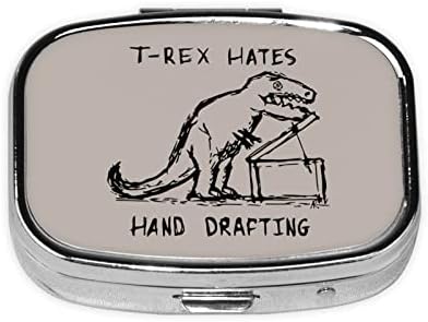 Arquitetura T-Rex odeia desenhar as mãos quadradas mini caixas de comprimidos Metic Medic Medicines Travel Travel