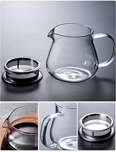 Iwailoft Glass Bule com Filtro de aço inoxidável removível Freteto de tampa e microondas Borossilicate