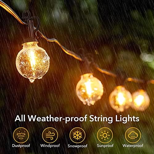 Luzes de cordas ao ar livre de Brightown - Luzes de cordas LED diminuídas conectáveis ​​com lâmpadas
