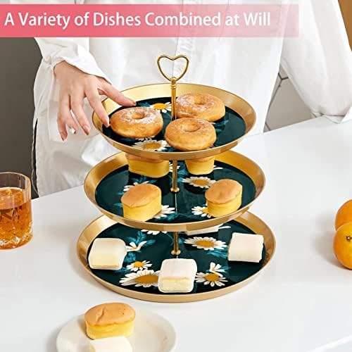 3 Placa de fruta de cupcakes de 3 camadas de sobremesa Plástico para servir suporte de exibição para casamento