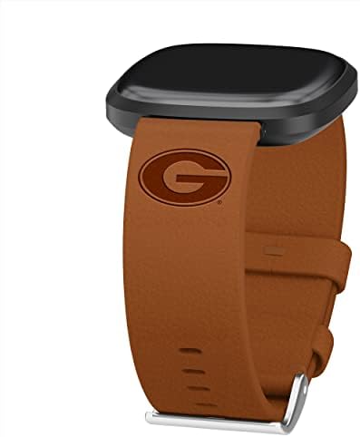 Affinity Bands Georgia Bulldogs Premium Leather Watch Band compatível com Fitbit Versa 3 e Sense