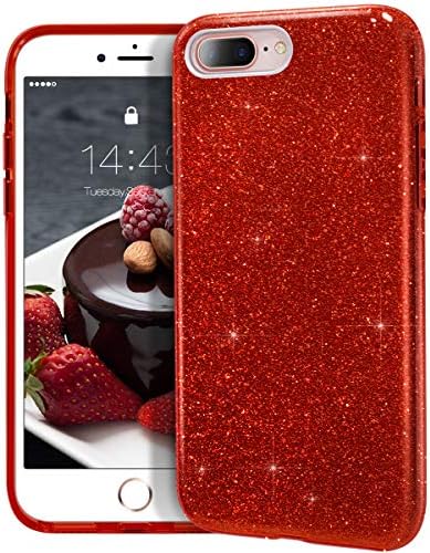 MateProx iPhone 8 Plus Case, iPhone 7 Plus Glitter Bling Sparkle Girls Lute Girls Mulheres Protetor