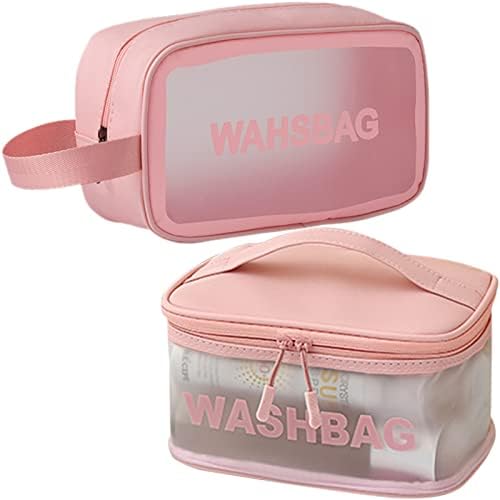 Bolsa de maquiagem de Chezmax, 2 pacote de higienes à prova d'água de viagem, bolsa de transporte cosmético