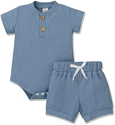 Aweyoo gênero neutro bebê menino menina de verão roupas de verão 2 peças de algodão unissex roupas