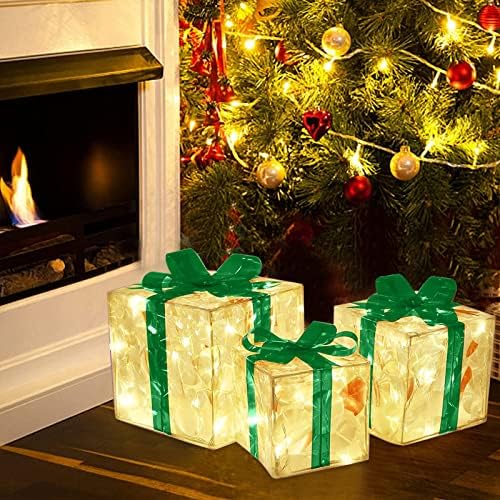 Decorações penduradas no Natal Caixa de presente de decoração de Natal grande com caixa de presente com