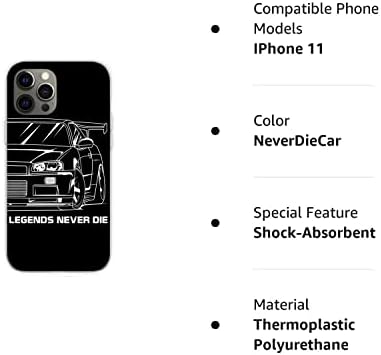 Compatível com o iPhone 11 Case Skyline Japan Gtr Lover R34 Legends Cool Never Classic Die Car Soft TPU Anti-arranhão