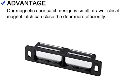 Metallixity Double Magnetic Latches Catch 1pcs, trava de ímã de plástico - para gaveta da porta do gabinete, decoração em casa, preto