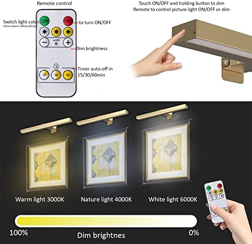 Luzes de imagem sem fio do MioBlue com lâmpada remota e recgarável de pintura de bateria com 3 modos de iluminação,