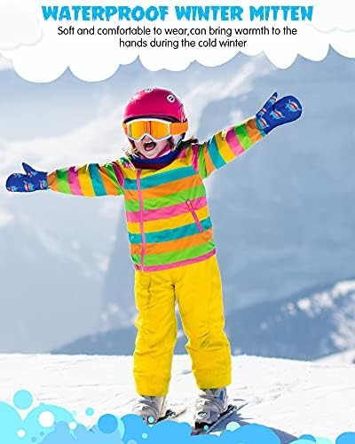 3 Pars Kids Snow Buttens Criandler Ski Mittens Imper impermeável Luvas de esqui de inverno UNISSISEX
