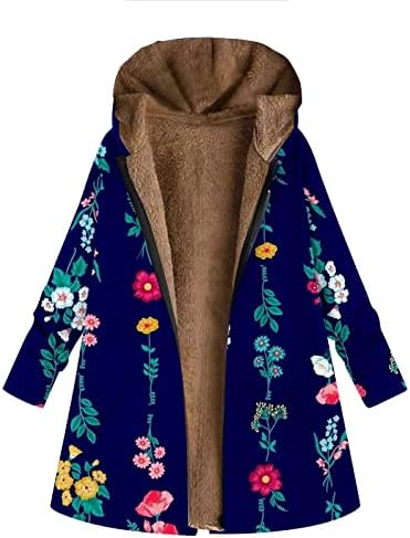 Twgone feminino jaqueta de inverno lã Flored zip