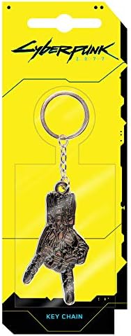 Jinx Cyberpunk 2077 Silverhand Metal Key Chain, Metallic, 2,75 de altura