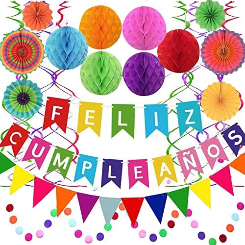 Feliz Cumpleanos Fiesta mexicana decoração de aniversário espanhola