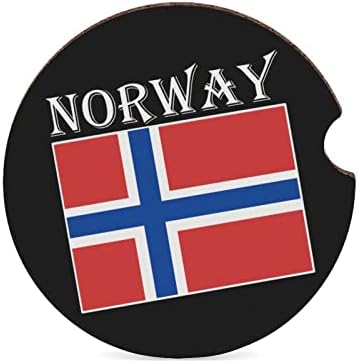 Coastas -russas de carro redondo de bandeira norueguesa