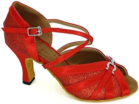 Pierides feminino Sandálias de dedo do pé feminino Latin Salsa Tango Practice sapatos de dança de salão