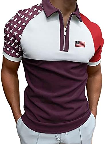 Camisas de compressão de manga longa de Miashui para homens músculos masculinos, colar na bandeira americana de