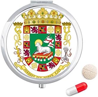 Porto Rico Rico Emblem Pill Case Pocket Medicine Storage Caixa de contêiner Dispensador