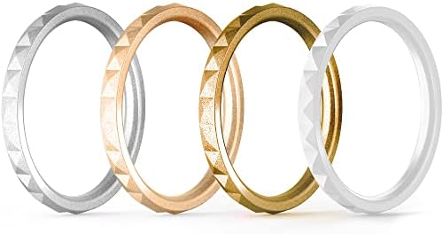 Thunderfit fino e empilhável anéis de silicone, 8 anéis / 4 anéis / 1 anel - alianças de casamento de silicone