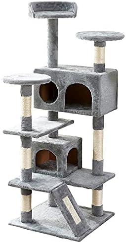 Torre de gato, 52,76 polegadas de gato com sisal scratching tábio, árvore de gatos para gatos grandes