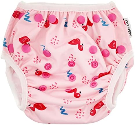 Bolsa de bebê fralda de natação - tamanho rosa de flamingo 0-5 Criança ajustável e fraldas de natação de