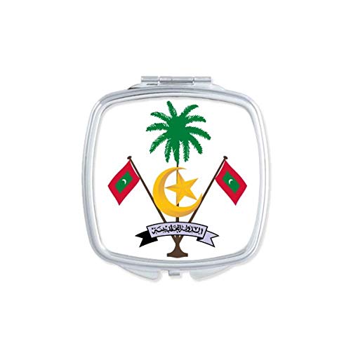 Maldivas Ásia Nacional emblema espelho portátil composição de bolso portátil Vidro de dupla face