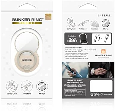 Espelho do anel de bunker, suporte de alcance do anel do telefone celular com espelho, anel de metal
