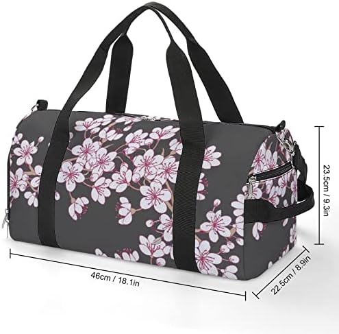 Bolsa de ginástica de cerejeira Bag de bolsa de viagem de viagem com compartimento de sapatos para