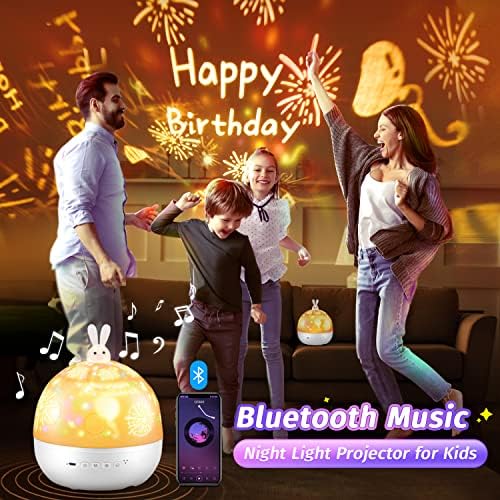 One Fire Night Light for Kids, Bluetooth Music Kids Night Lights for Bedroom, 96 Modos Luz do Projector