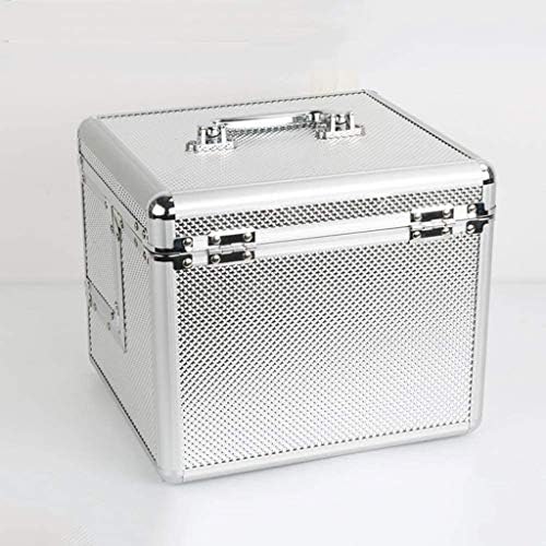 UxzDX Professional Aluminum Makeup Artist Case de treinar grande caixa de jóias de joias de jóias Case