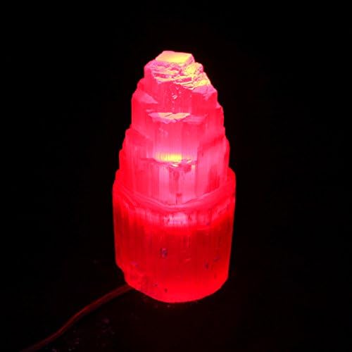 Lâmpadas de arranha -céus da torre de selenita - Reiki - Chakra - Lâmpada de cristal de gesso de cura de cura