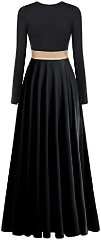 Z & X Louvor dança Adoração moderna vestidos longos litúrgicos para mulheres Metálicas Block Color