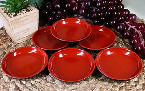 Ebros vermelho e preto melamina design tradicional condimentos Placa de molho de soja ou conjunto de