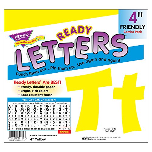 Trend Enterprises, Inc. T-79804 Amarelo 4 Friendly Combo Ready Letters