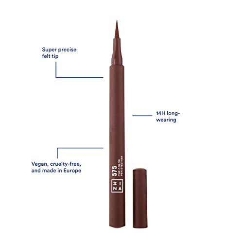 3ina Conjunto de delineadores - The 24H caneta 900 preto + a caneta colorida 575 marrom - roupas de longa duração,