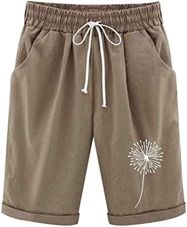 Shorts de bermudas para mulheres até o joelho de verão casual colorido shorts com bolsos soltos shorts